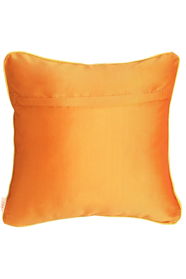 Orange Mirror Work Embroidered Cushion Cover (Set of 2) by Saka Designs - Home at Pernia's Pop Up Shop