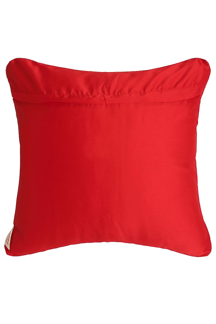 Red & Ivory Jacquard Cushion Covers (Set of 2) by Saka Designs - Home at Pernia's Pop Up Shop