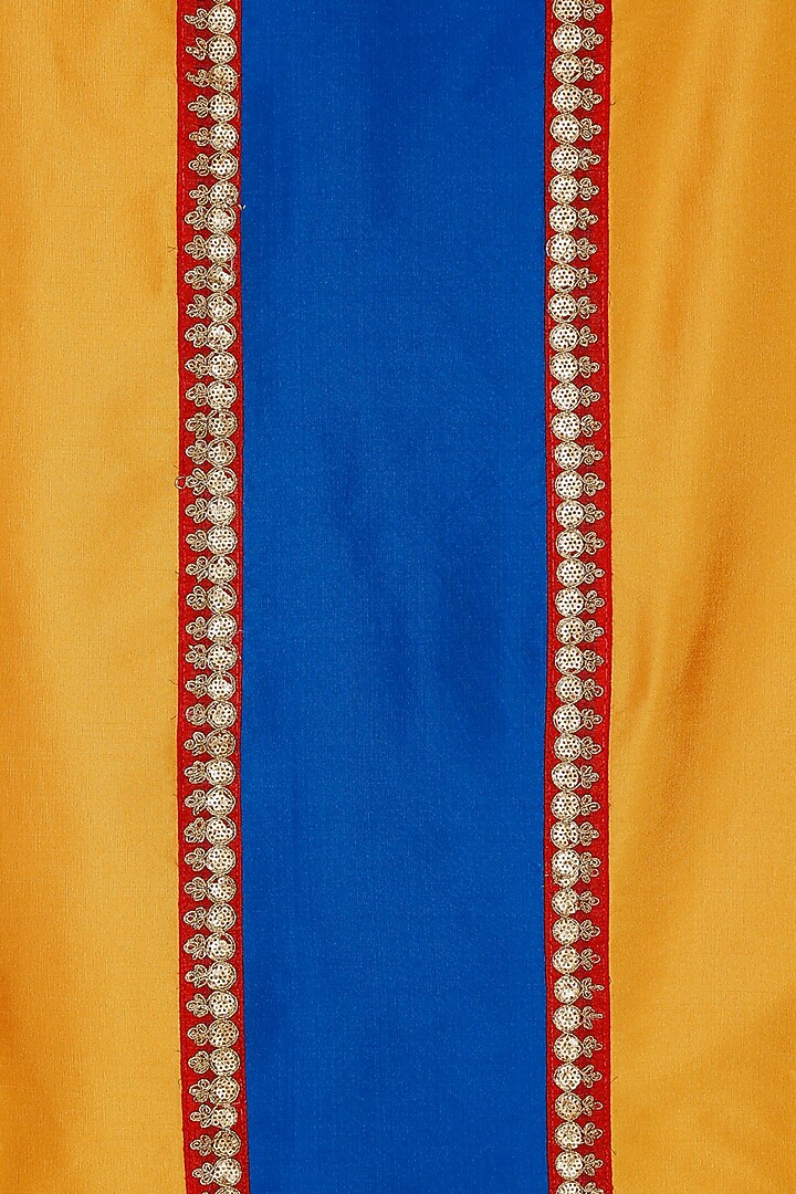 Blue & Mustard Silk Blend Table Runner by Saka Designs - Home at Pernia's Pop Up Shop