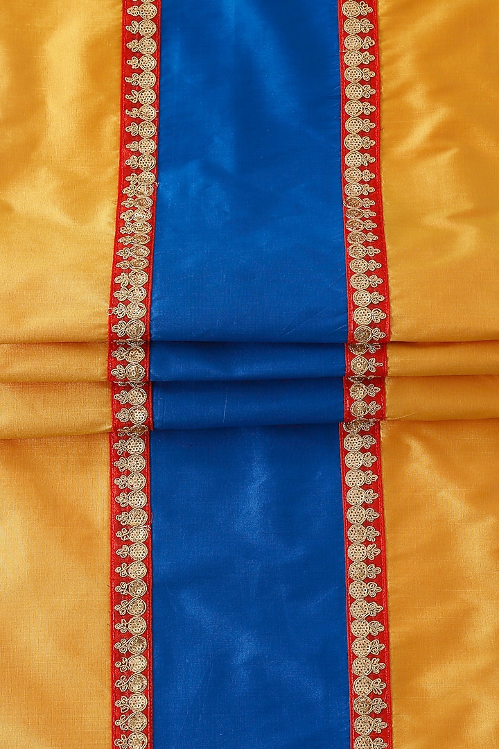Blue & Mustard Silk Blend Table Runner by Saka Designs - Home at Pernia's Pop Up Shop