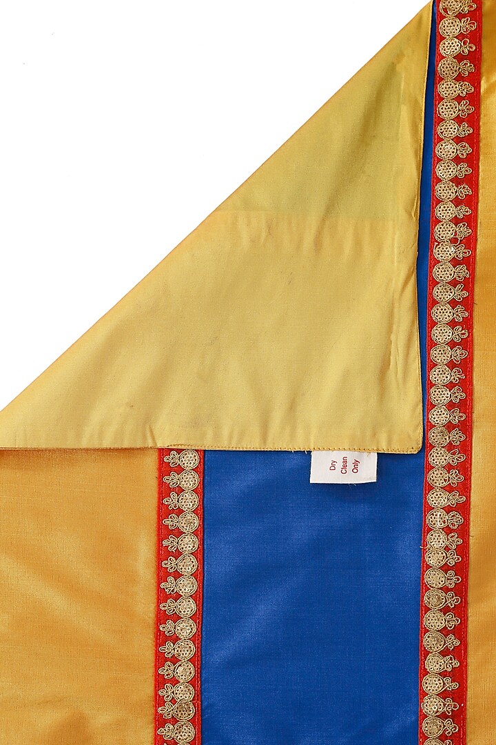 Blue & Mustard Silk Blend Table Runner by Saka Designs - Home at Pernia's Pop Up Shop
