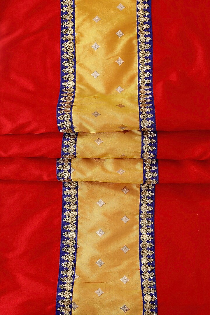 Red & Mustard Silk Blend Table Runner by Saka Designs - Home at Pernia's Pop Up Shop