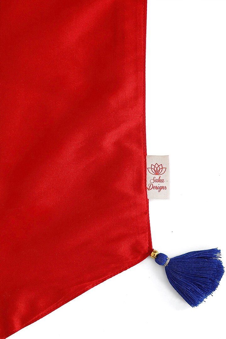 Red & Mustard Silk Blend Table Runner by Saka Designs - Home at Pernia's Pop Up Shop