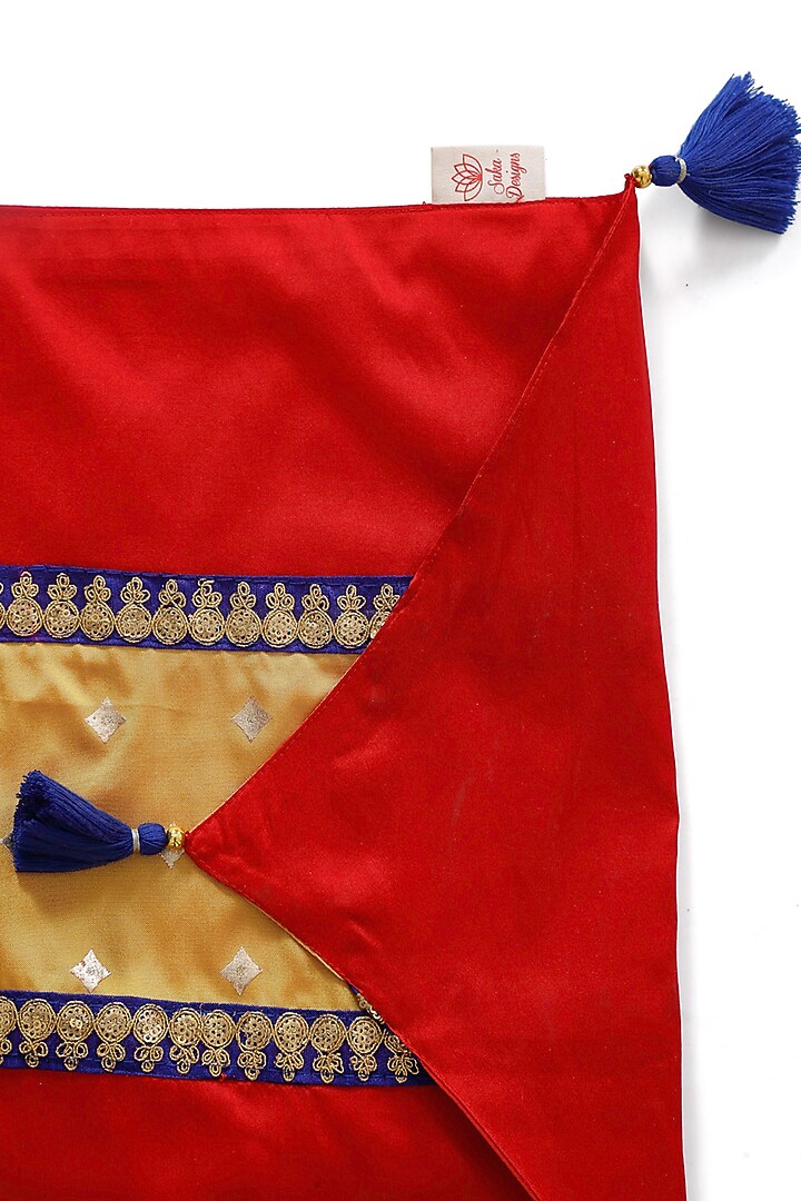 Red & Mustard Silk Blend Table Runner by Saka Designs - Home at Pernia's Pop Up Shop