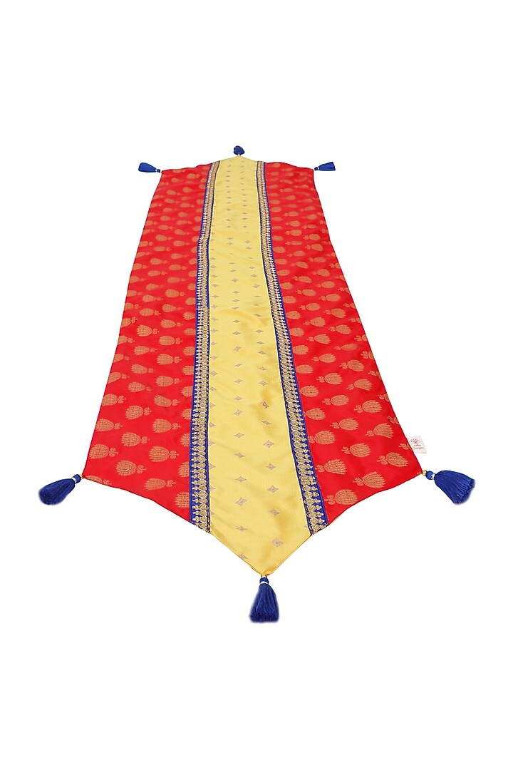 Red & Mustard Jacquard Table Runner by Saka Designs - Home at Pernia's Pop Up Shop