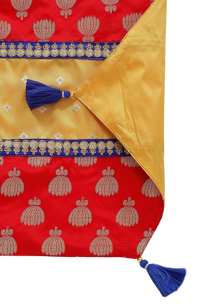 Red & Mustard Jacquard Table Runner by Saka Designs - Home at Pernia's Pop Up Shop