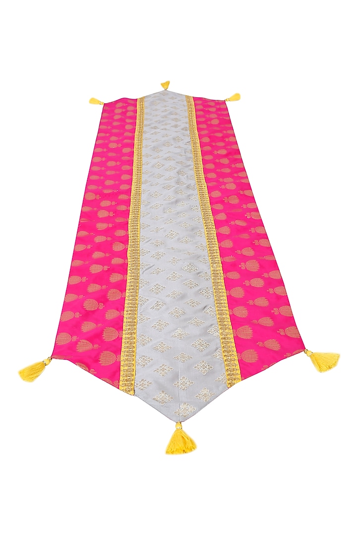 Grey & Magenta Silk Blend Table Runner by Saka Designs - Home at Pernia's Pop Up Shop