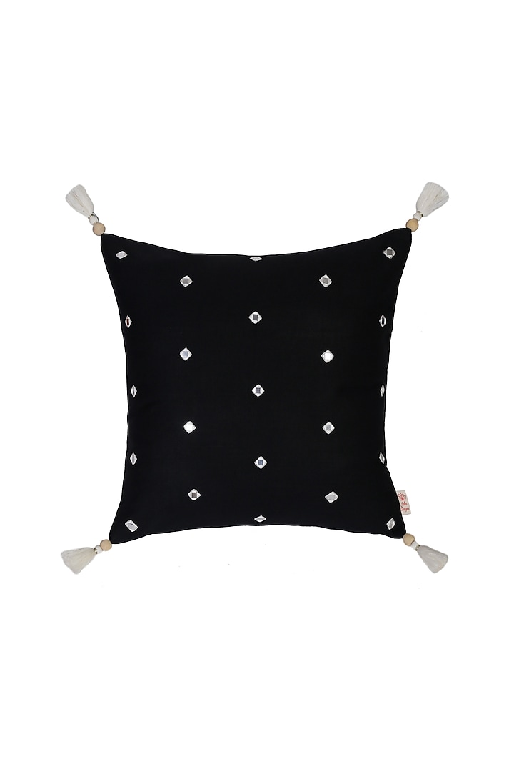 Black Ethnic Motif Cotton Cushion Covers (Set of 2) by Saka Designs - Home at Pernia's Pop Up Shop