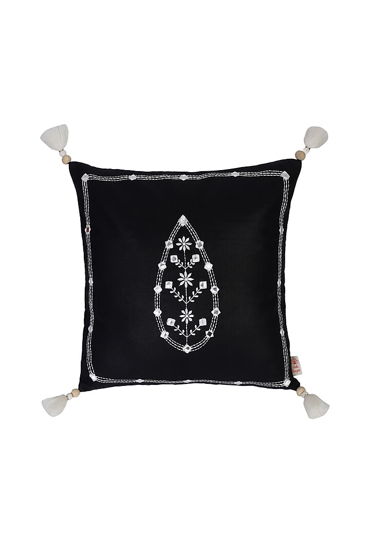 Black Ethnic Motif Cotton Cushion Covers (Set of 2) by Saka Designs - Home at Pernia's Pop Up Shop