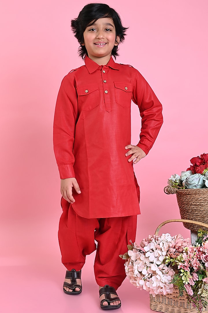 Red pathani kurta pajama sale