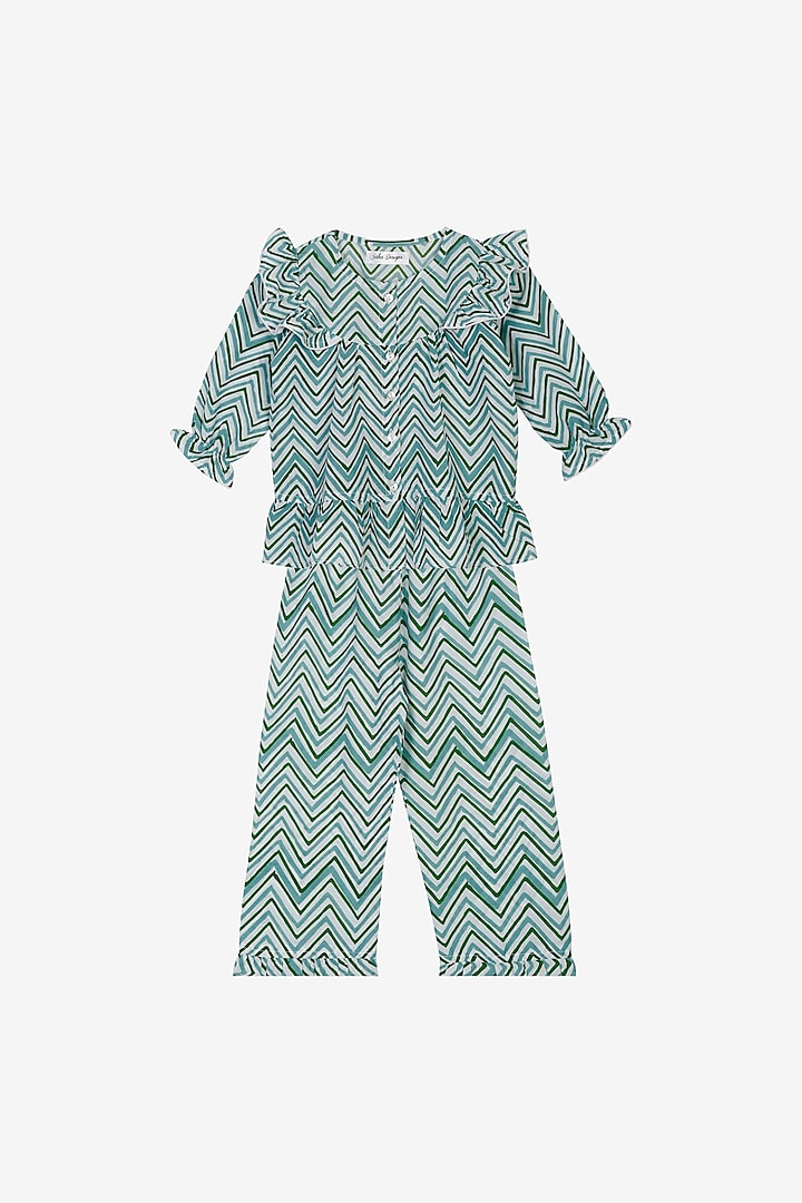 Fountain Cotton Night Suit For Girls by Saka Designs