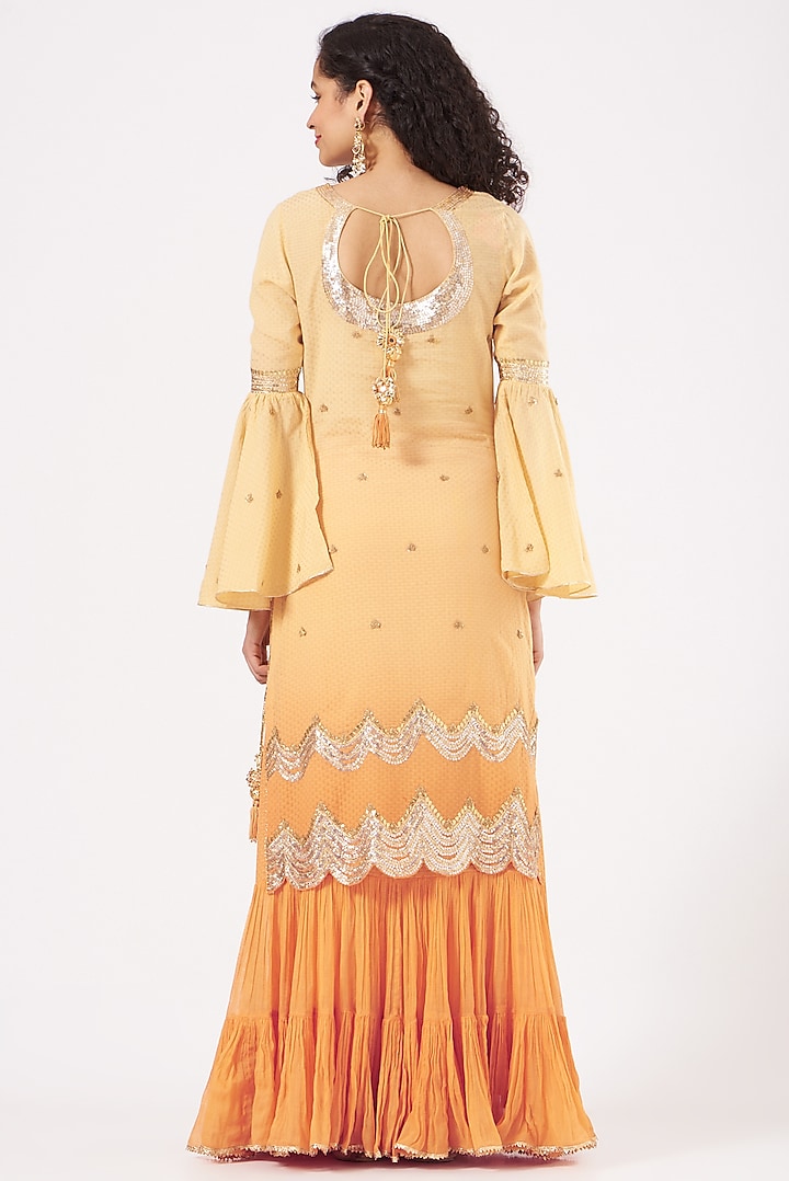 Orange Cotton Gota Work Kurta Set by Sukriti & Aakriti at Pernia's Pop Up Shop