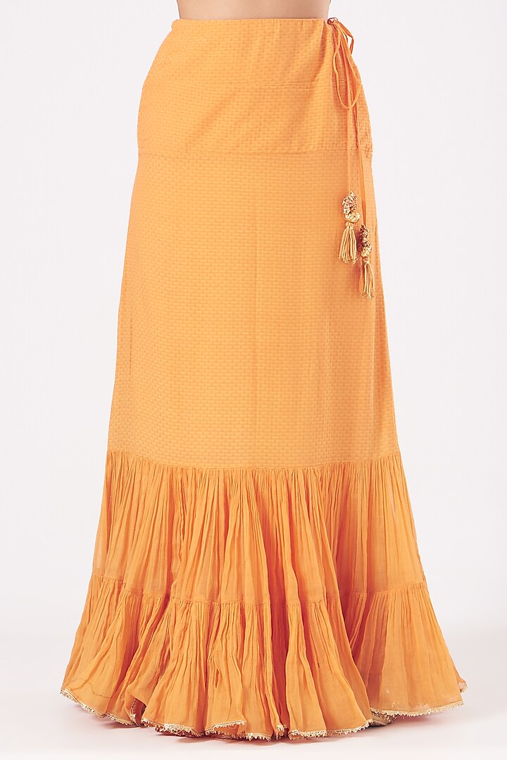 Orange Cotton Gota Work Kurta Set by Sukriti & Aakriti at Pernia's Pop Up Shop