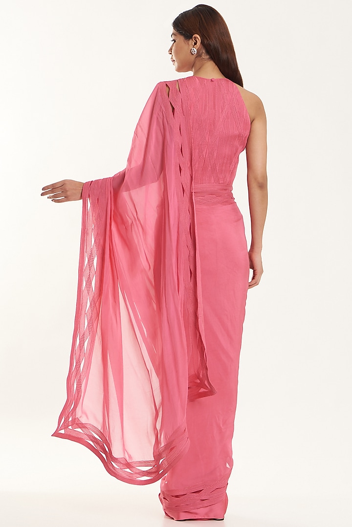 Pink Organza Crop Top by Shriya Khanna at Pernia's Pop Up Shop