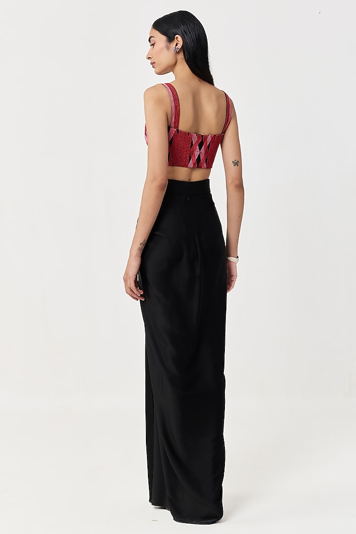 Black Organza Cape Set by Shriya Khanna at Pernia's Pop Up Shop