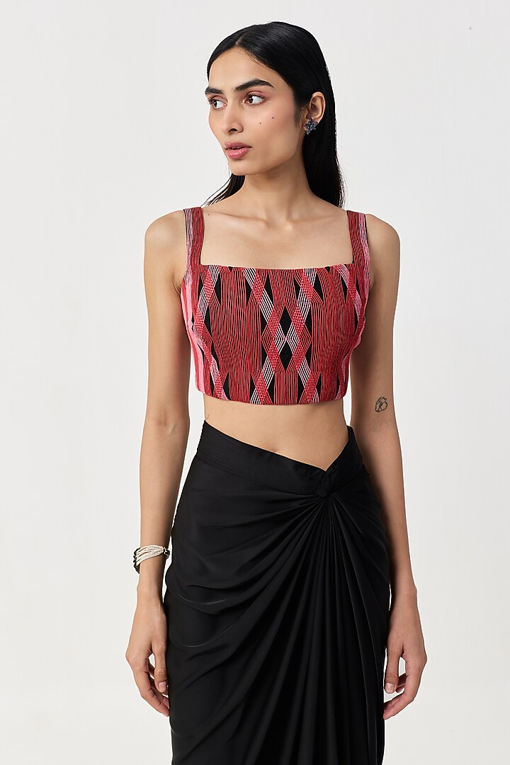 Black Organza Cape Set by Shriya Khanna at Pernia's Pop Up Shop