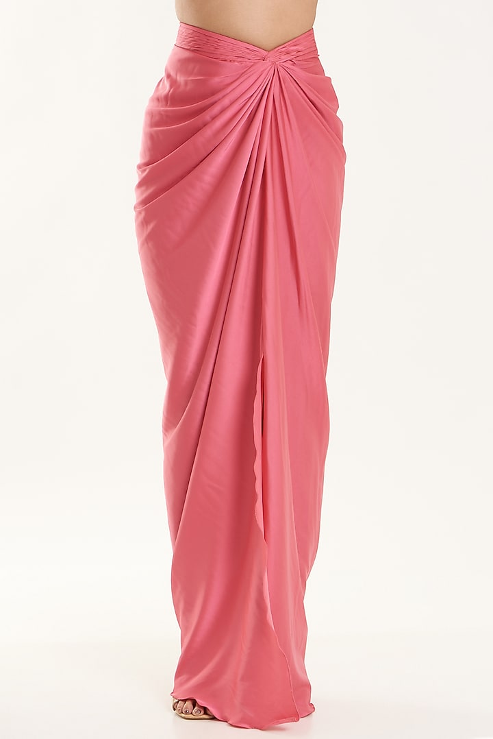 Pink Cotton & Organza Long Cape Set by Shriya Khanna at Pernia's Pop Up Shop