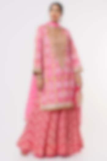 Blush Pink Printed Wedding Lehenga Set by Sangeeta Kilachand at Pernia's Pop Up Shop