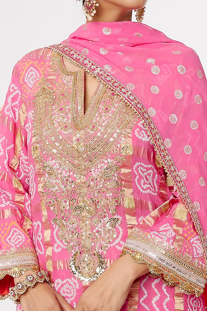 Blush Pink Printed Wedding Lehenga Set by Sangeeta Kilachand at Pernia's Pop Up Shop