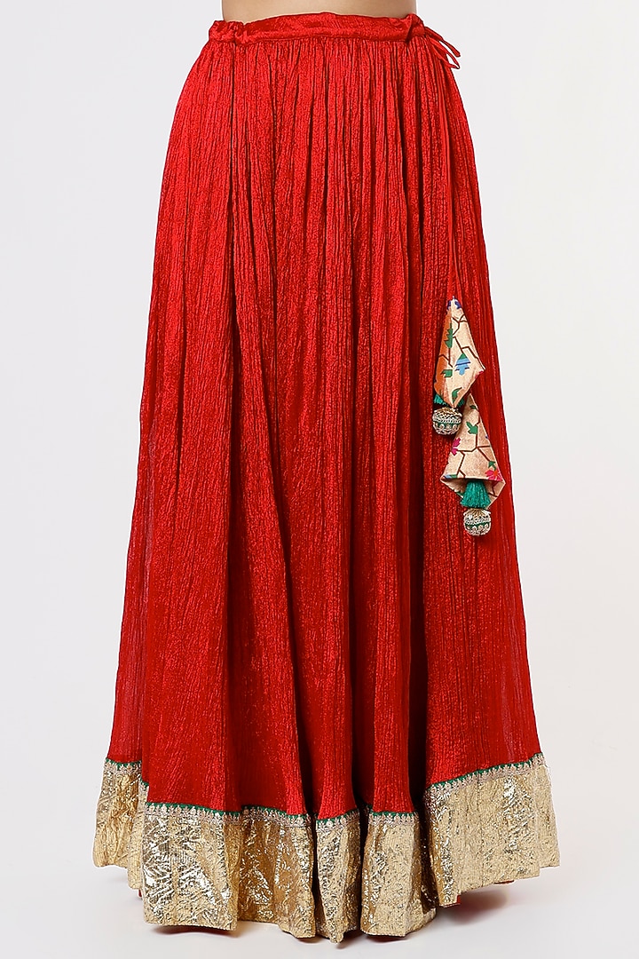 Maroon Embroidered Wedding Lehenga Set by Sangeeta Kilachand at Pernia's Pop Up Shop