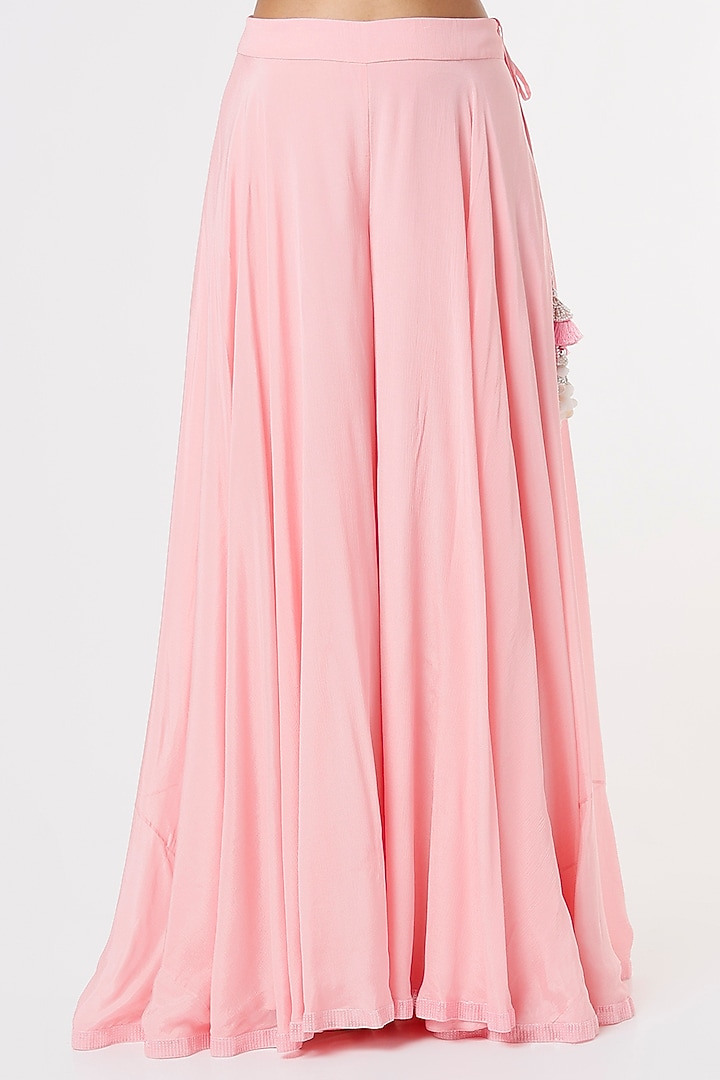 Blush Pink Georgette Wedding Sharara Set by Sangeeta Kilachand at Pernia's Pop Up Shop