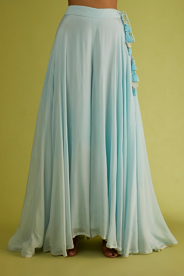 Powder Blue Embroidered Kurta Set by Sangeeta Kilachand at Pernia's Pop Up Shop