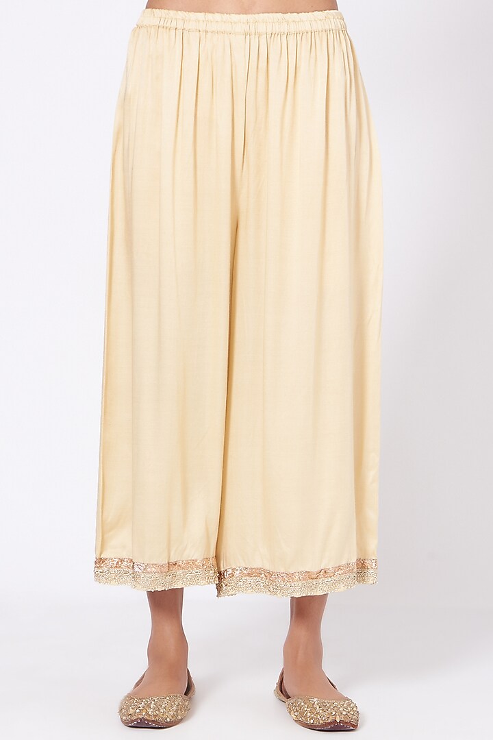 Cream Brocade Silk Kurta Set by Sangeeta Kilachand at Pernia's Pop Up Shop