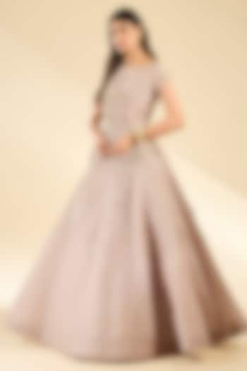 Pink Silk Organza Hand Embroidered Wedding Gown by Sahil Kochhar at Pernia's Pop Up Shop