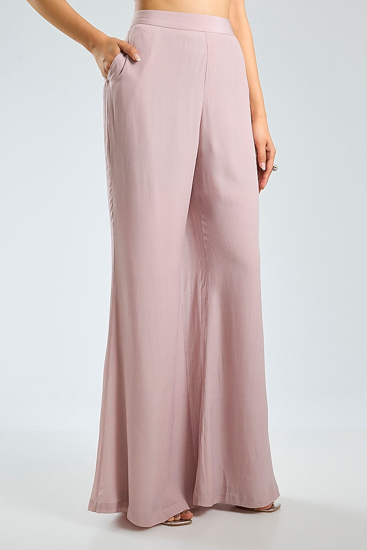 Peach Crepe Hand Embroidered Co-ord Set by Sahil Kochhar at Pernia's Pop Up Shop