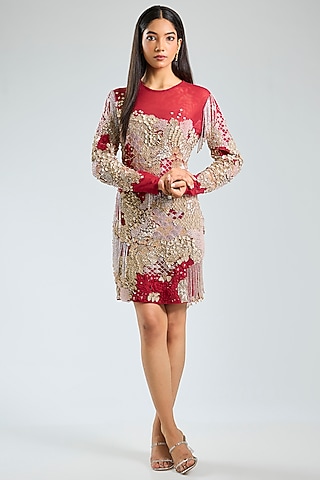 Buy Knee Length Net Dress for Women Online from India's Luxury Designers  2026
