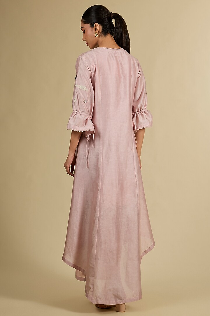 Purple Chanderi Hand Embroidered Kurta by Sahil Kochhar at Pernia's Pop Up Shop