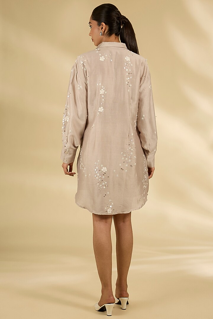 Pink Chanderi Laser-Cut Applique Work Top by Sahil Kochhar at Pernia's Pop Up Shop