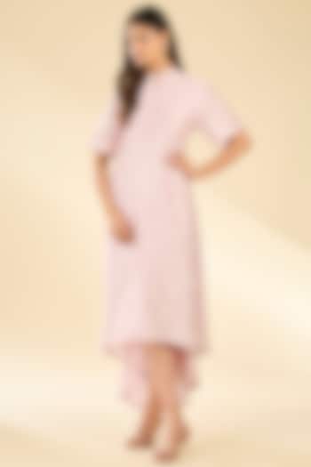 Pink Soft Rayon Applique Tunic by Sahil Kochhar at Pernia's Pop Up Shop