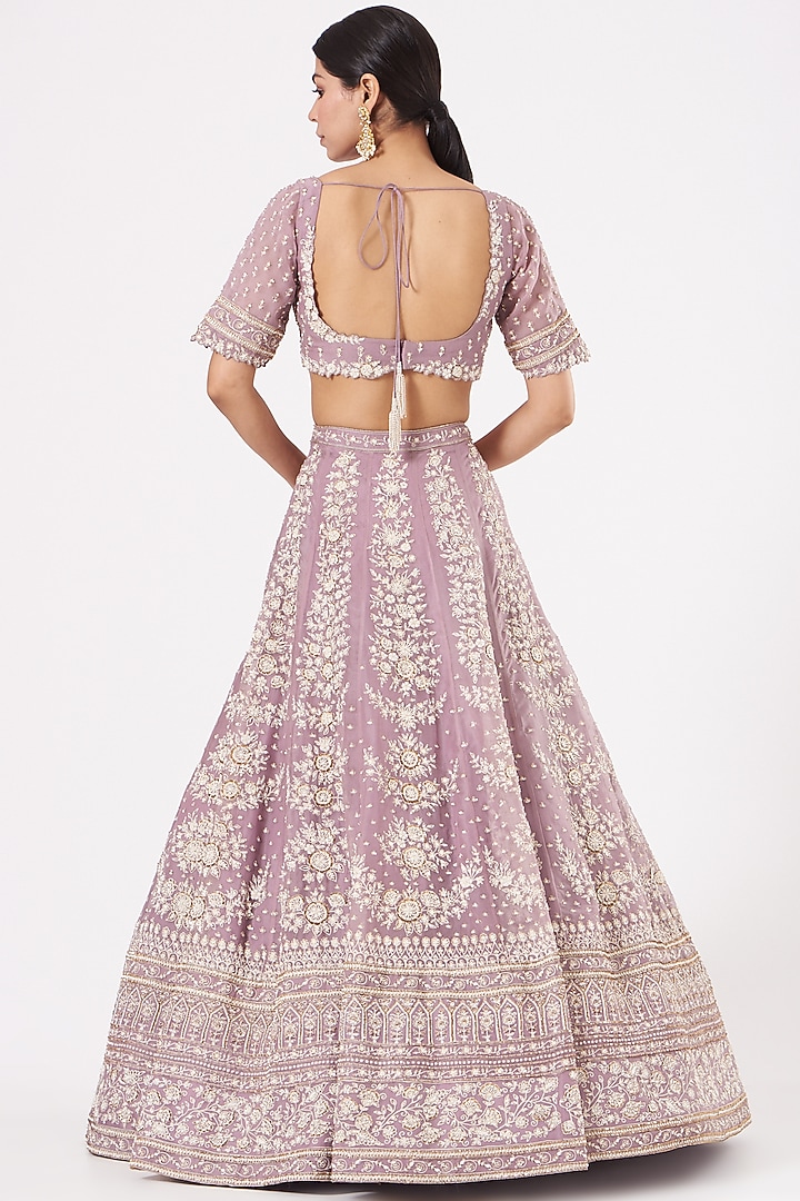 Lilac Embroidered Bridal Lehenga Set by Sahil Kochhar at Pernia's Pop Up Shop