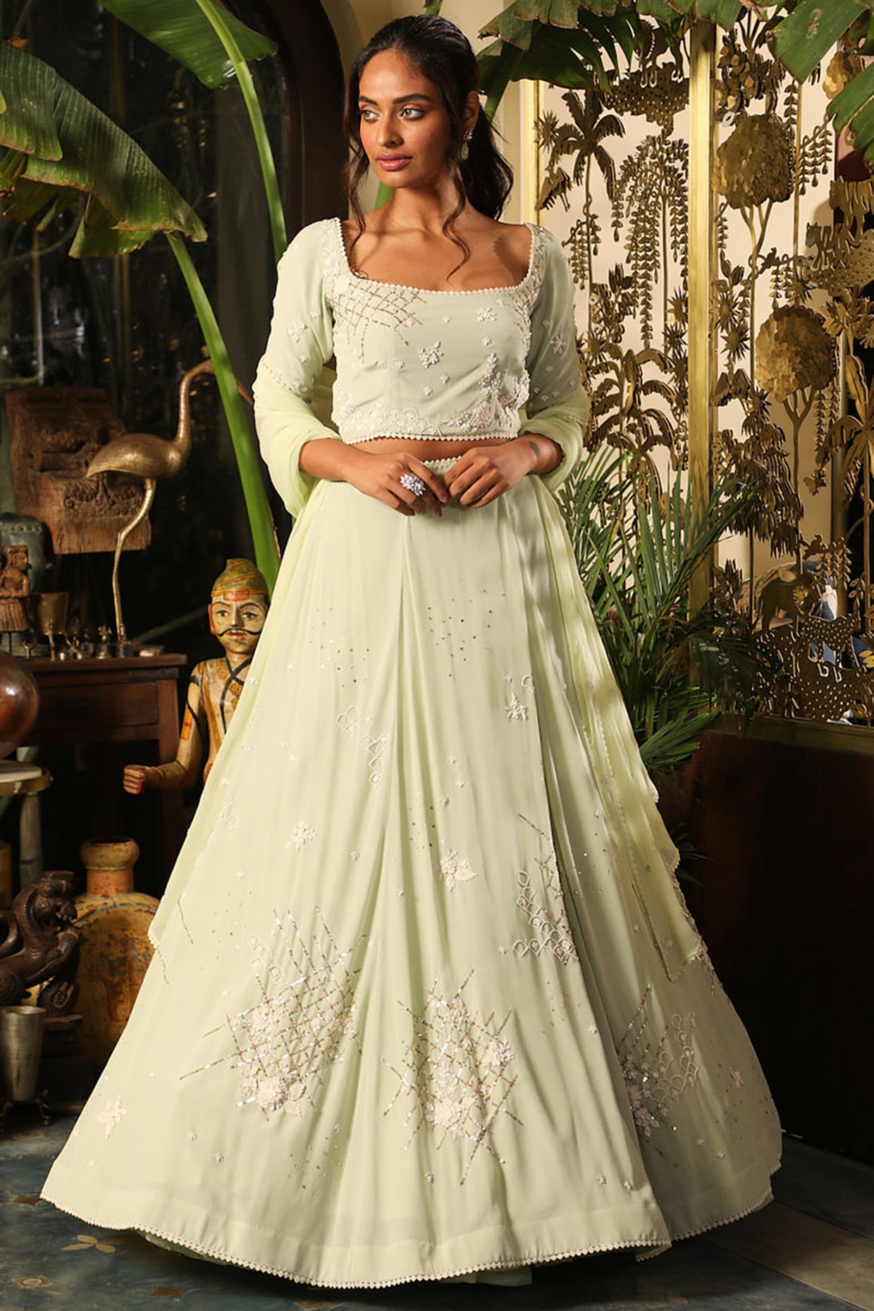 Chiffon 2024 bridal lehenga