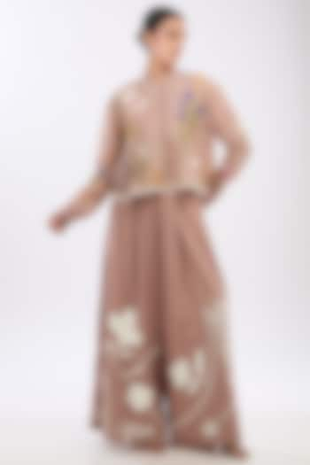 Pink Organza Embroidered Co-Ord Set by Sahil Kochhar at Pernia's Pop Up Shop