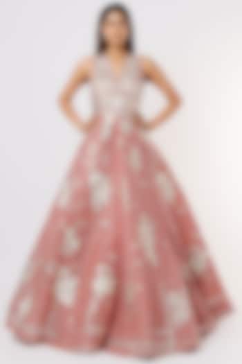 Pink Embroidered Bridal Gown by Sahil Kochar at Pernia's Pop Up Shop