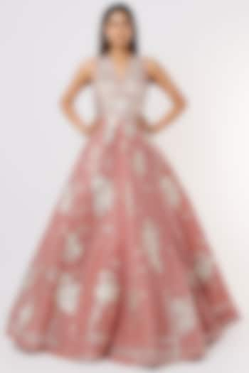 Pink Embroidered Gown by Sahil Kochar