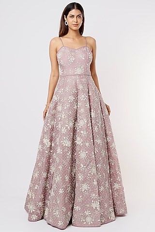 Lilac Embroidered Gown by Sahil Kochhar