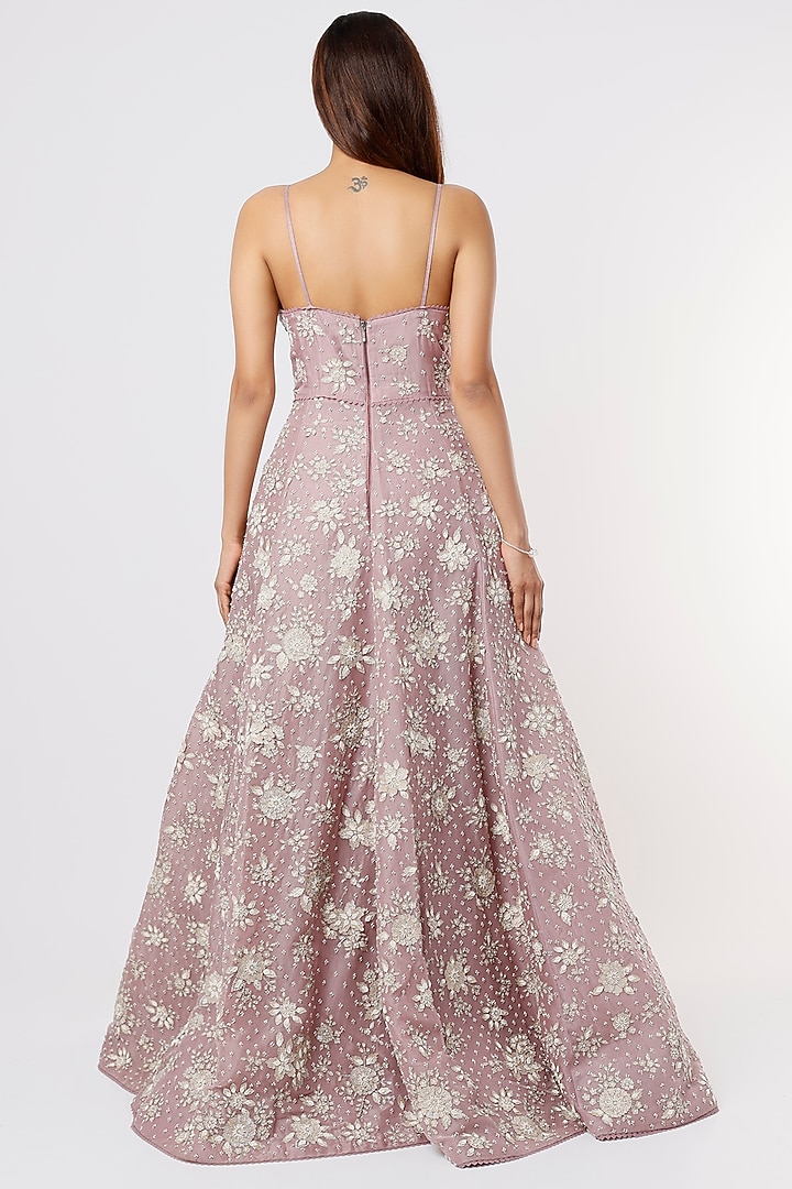 Lilac Embroidered Bridal Gown by Sahil Kochhar at Pernia's Pop Up Shop