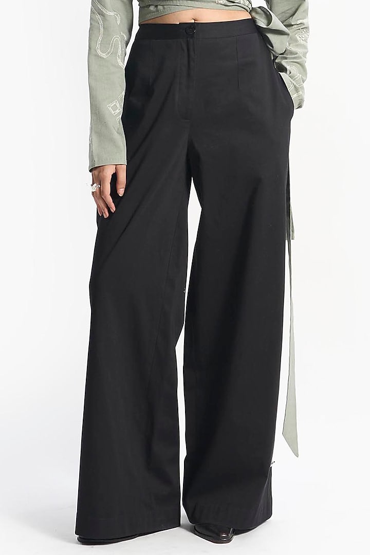 Sap Green Linen Embroidered Wrap Top by Sahil Kochhar at Pernia's Pop Up Shop