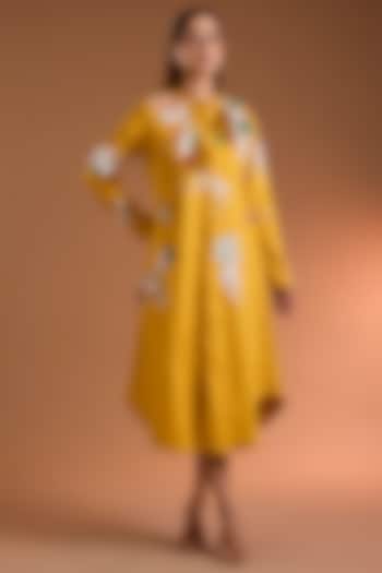 Yellow Shirting Printed Tunic by Sahil Kochhar at Pernia's Pop Up Shop
