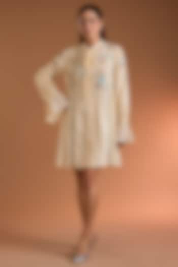 Ivory Shirting Printed Tunic by Sahil Kochhar at Pernia's Pop Up Shop