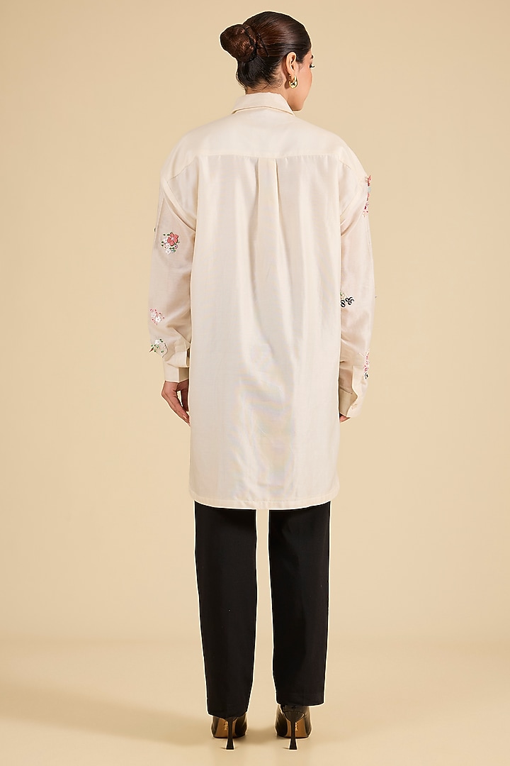 Ivory Chanderi Tunic by Sahil Kochhar at Pernia's Pop Up Shop
