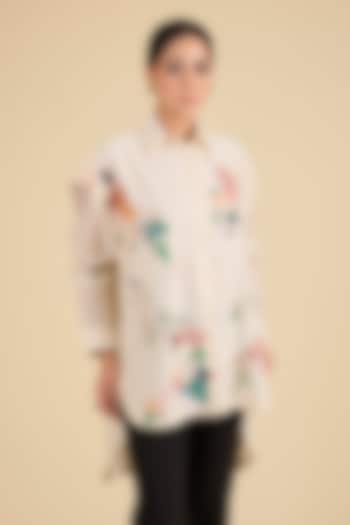 Ivory Chanderi Tunic by Sahil Kochhar at Pernia's Pop Up Shop