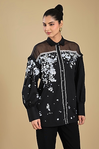 Black Shirting Shirt by Sahil Kochhar