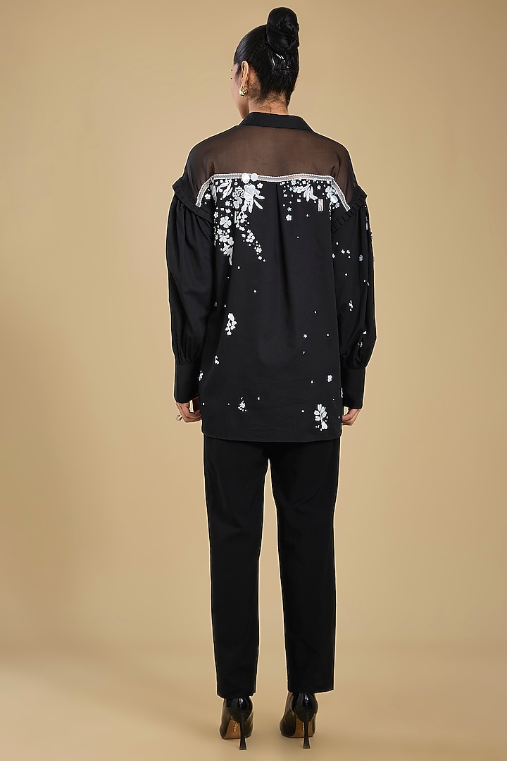 Black Shirting Shirt by Sahil Kochhar at Pernia's Pop Up Shop