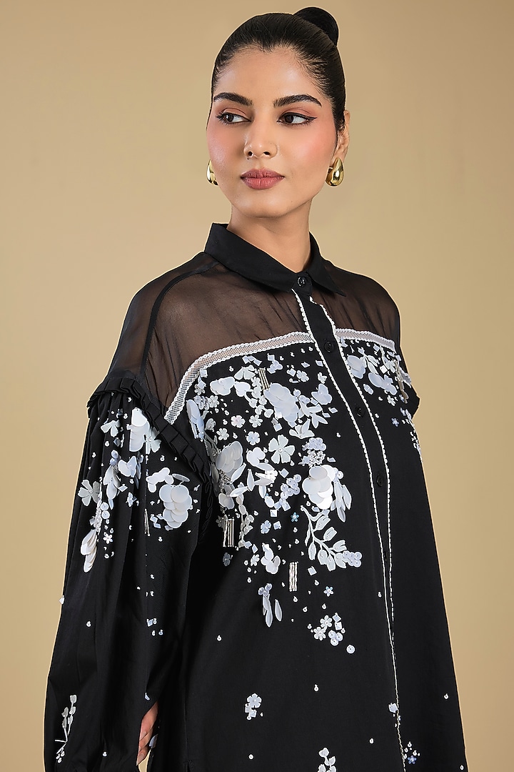 Black Shirting Shirt by Sahil Kochhar at Pernia's Pop Up Shop