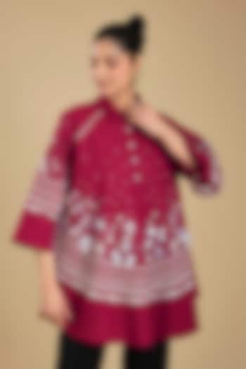 Red Shirting Shirt by Sahil Kochhar at Pernia's Pop Up Shop