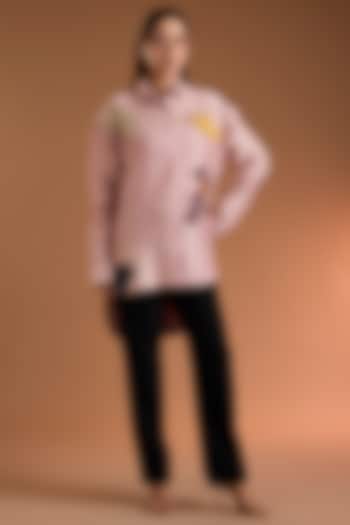 Peach Chanderi Printed Tunic by Sahil Kochhar at Pernia's Pop Up Shop